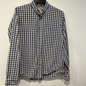 Relwen Mens Xl Gingham Shirt Long Sleeve Button Down Cotton